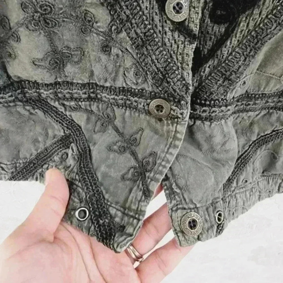 Vintage Chico's Embroidered Women's Blazer Green Size 0/ S - Picture 4 of 10